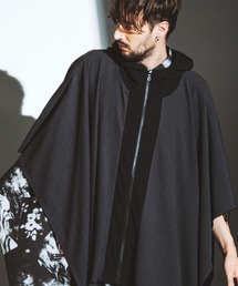 Diagram ダイアグラム　ポンチョ風　ショートコート　ファー付　36 日本製 antiqua ポンチョ 撥水ポケットダブルポンチョ レディース