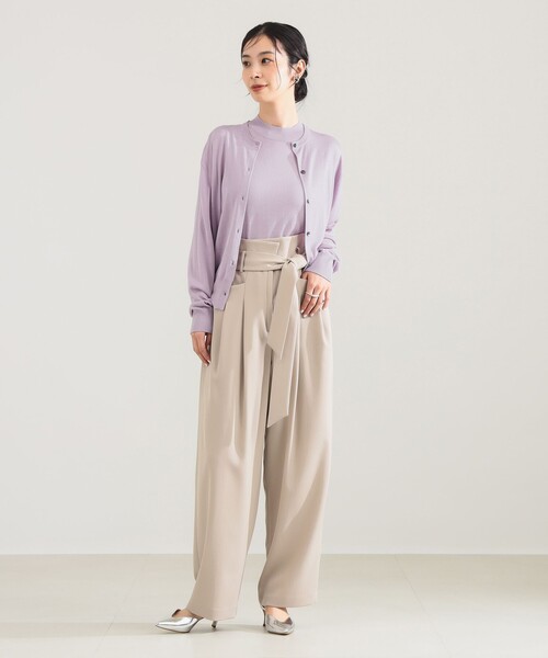 Demi-Luxe BEAMS（デミルクス ビームス）の「【2/5再値下げ】シルク ノースリーブ トップス（ニット/セーター・レディース・ネイビー/ラベンダー・ONE SIZE）」の7枚目の写真