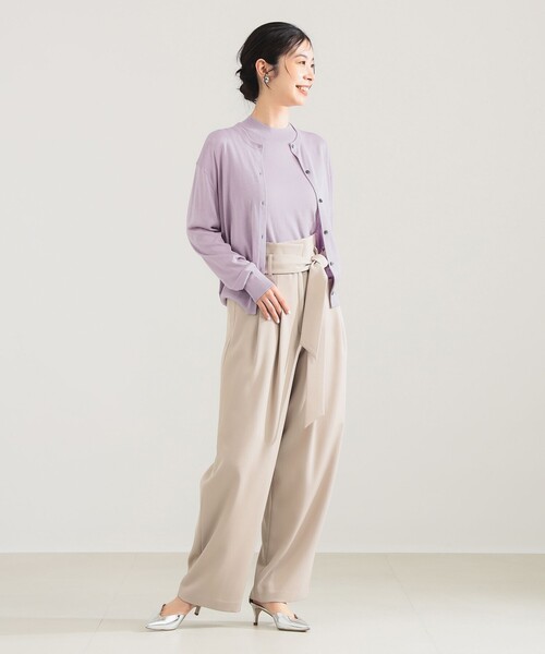 Demi-Luxe BEAMS（デミルクス ビームス）の「【2/5再値下げ】シルク ノースリーブ トップス（ニット/セーター・レディース・ネイビー/ラベンダー・ONE SIZE）」の8枚目の写真