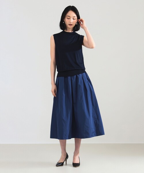 Demi-Luxe BEAMS（デミルクス ビームス）の「【2/5再値下げ】シルク ノースリーブ トップス（ニット/セーター・レディース・ネイビー/ラベンダー・ONE SIZE）」の12枚目の写真