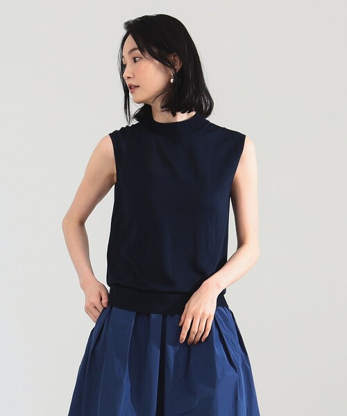 Demi-Luxe BEAMS（デミルクス ビームス）の「【2/5再値下げ】シルク ノースリーブ トップス（ニット/セーター・レディース・ネイビー/ラベンダー・ONE SIZE）」の17枚目の写真