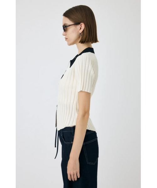 MOUSSY(マウジー)の「ZIP UP RIB KNIT H/S シャツ(ニット/セーター・レディース・オフホワイト/ダークブラウン/オレンジ系その他・FREE)」の20枚目の写真