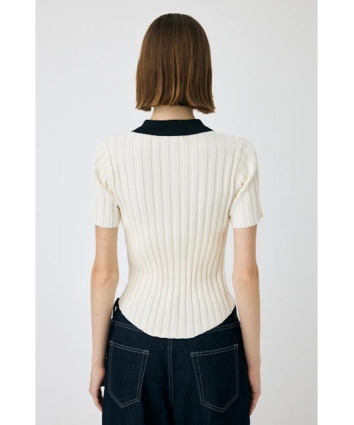 MOUSSY(マウジー)の「ZIP UP RIB KNIT H/S シャツ(ニット/セーター・レディース・オフホワイト/ダークブラウン/オレンジ系その他・FREE)」の21枚目の写真