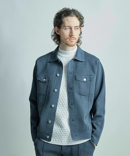MEN'S BIGI(メンズビギ)の「ニットコンビ モックネック長袖Tシャツ(Tシャツ/カットソー・メンズ・ブラウン/ホワイト/ネイビー・02/03/04/01)」の22枚目の写真