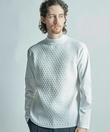 ニットコンビ モックネック長袖Tシャツ