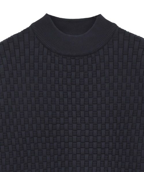 MEN'S BIGI(メンズビギ)の「ニットコンビ モックネック長袖Tシャツ(Tシャツ/カットソー・メンズ・ブラウン/ホワイト/ネイビー・02/03/04/01)」の4枚目の写真