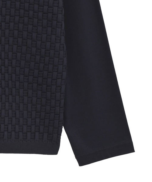 MEN'S BIGI(メンズビギ)の「ニットコンビ モックネック長袖Tシャツ(Tシャツ/カットソー・メンズ・ブラウン/ホワイト/ネイビー・02/03/04/01)」の6枚目の写真