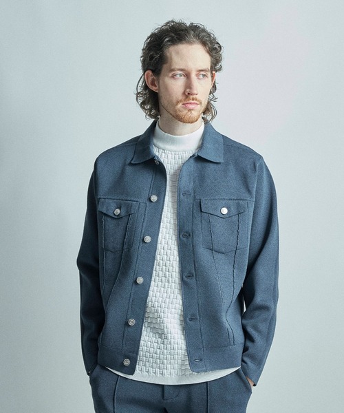 MEN'S BIGI(メンズビギ)の「ニットコンビ モックネック長袖Tシャツ(Tシャツ/カットソー・メンズ・ブラウン/ホワイト/ネイビー・02/03/04/01)」の11枚目の写真