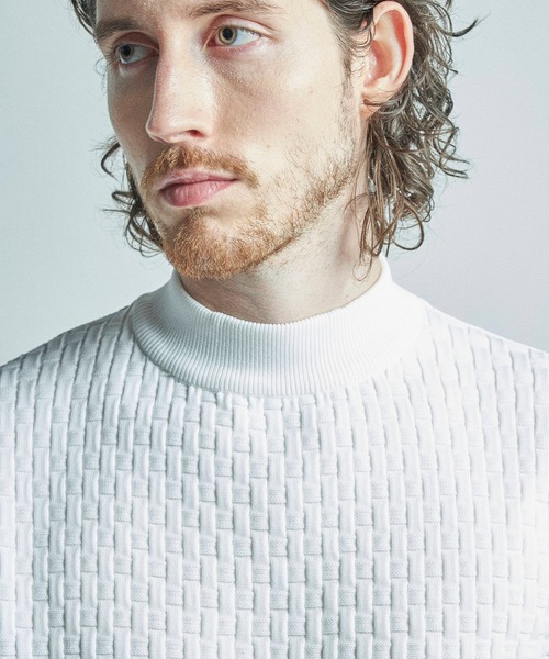 MEN'S BIGI(メンズビギ)の「ニットコンビ モックネック長袖Tシャツ(Tシャツ/カットソー・メンズ・ブラウン/ホワイト/ネイビー・02/03/04/01)」の10枚目の写真