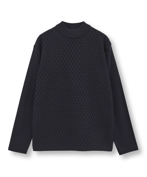 MEN'S BIGI(メンズビギ)の「ニットコンビ モックネック長袖Tシャツ(Tシャツ/カットソー・メンズ・ブラウン/ホワイト/ネイビー・02/03/04/01)」の16枚目の写真