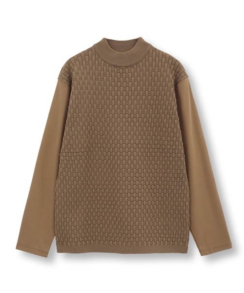 MEN'S BIGI(メンズビギ)の「ニットコンビ モックネック長袖Tシャツ(Tシャツ/カットソー・メンズ・ブラウン/ホワイト/ネイビー・02/03/04/01)」の17枚目の写真