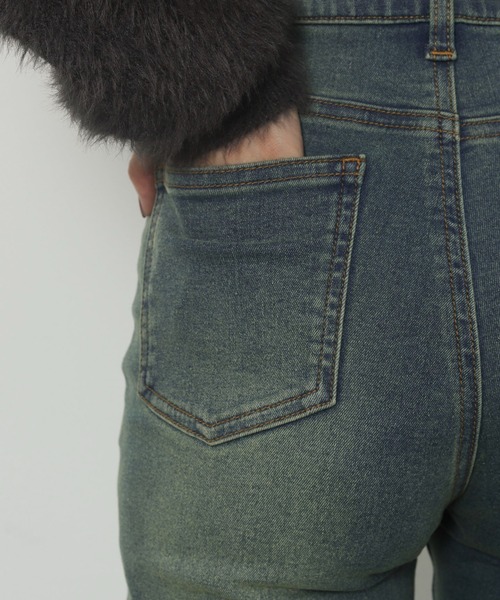 WEGO（ウィゴー）の「WEGO/ストレッチフレアデニムパンツ（デニムパンツ・レディース・ブラック/コバルトブルー/ダークブルー/ダークインディゴブルー/ブラック系その他・SMALL/MEDIUM）」の9枚目の写真