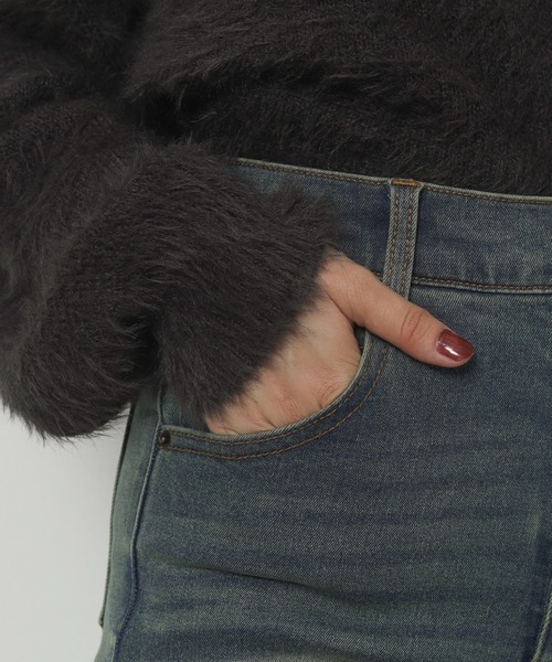 WEGO（ウィゴー）の「WEGO/ストレッチフレアデニムパンツ（デニムパンツ・レディース・ブラック/コバルトブルー/ダークブルー/ダークインディゴブルー/ブラック系その他・SMALL/MEDIUM）」の11枚目の写真