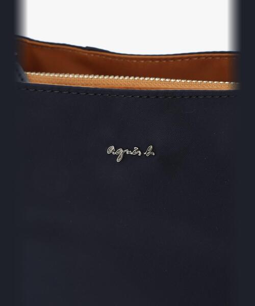 【美品】アニエスベー　2way ショルダーバッグ　ナイロン　牛革　グレー　ピンク ナイロン 2way ショルダーバッグ OAS14－03