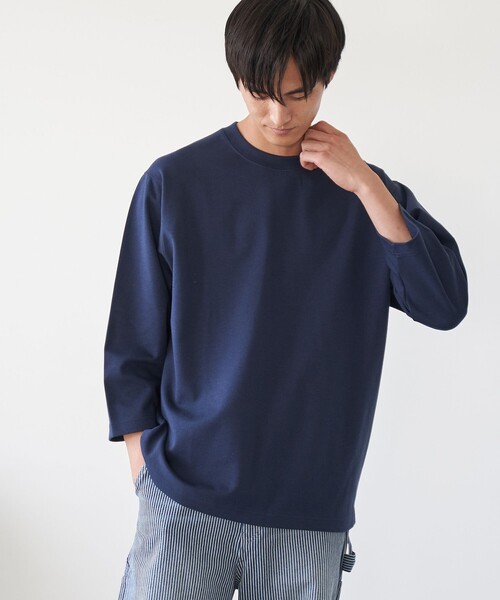 coen(コーエン)の「クリーンプラス7分袖Tシャツ【抗菌防臭・防汚(食品汚れ)・UVカット】(Tシャツ/カットソー・メンズ・ブラック/ホワイト/ベージュ/ネイビー・L/XL/S/M)」の4枚目の写真