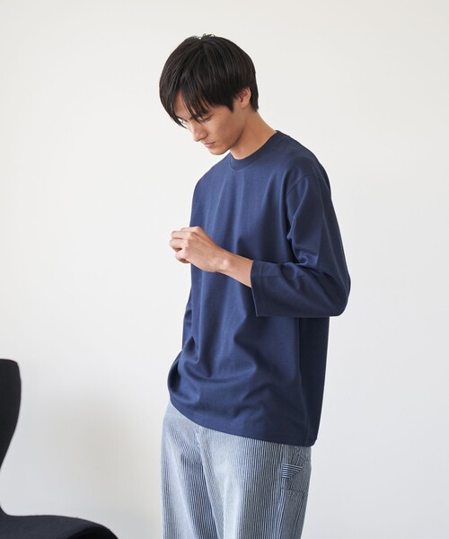 coen(コーエン)の「クリーンプラス7分袖Tシャツ【抗菌防臭・防汚(食品汚れ)・UVカット】(Tシャツ/カットソー・メンズ・ブラック/ホワイト/ベージュ/ネイビー・L/XL/S/M)」の9枚目の写真