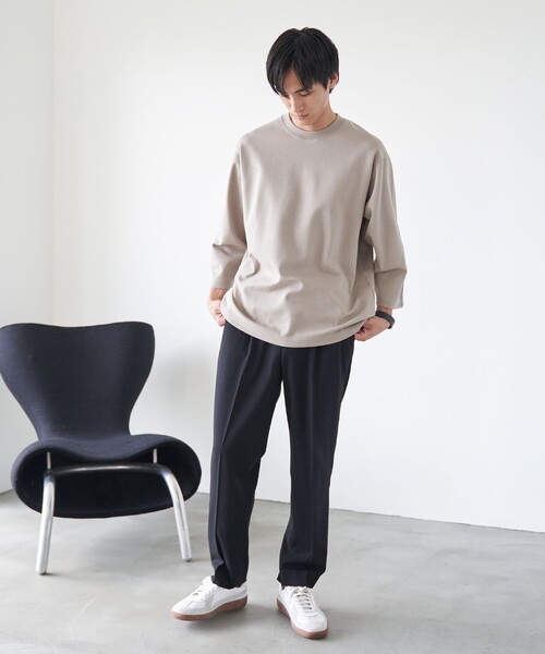 coen(コーエン)の「クリーンプラス7分袖Tシャツ【抗菌防臭・防汚(食品汚れ)・UVカット】(Tシャツ/カットソー・メンズ・ブラック/ホワイト/ベージュ/ネイビー・L/XL/S/M)」の10枚目の写真