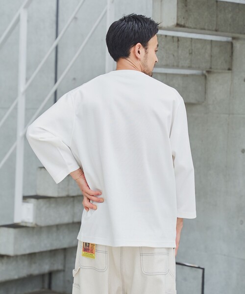 coen(コーエン)の「クリーンプラス7分袖Tシャツ【抗菌防臭・防汚(食品汚れ)・UVカット】(Tシャツ/カットソー・メンズ・ブラック/ホワイト/ベージュ/ネイビー・L/XL/S/M)」の5枚目の写真