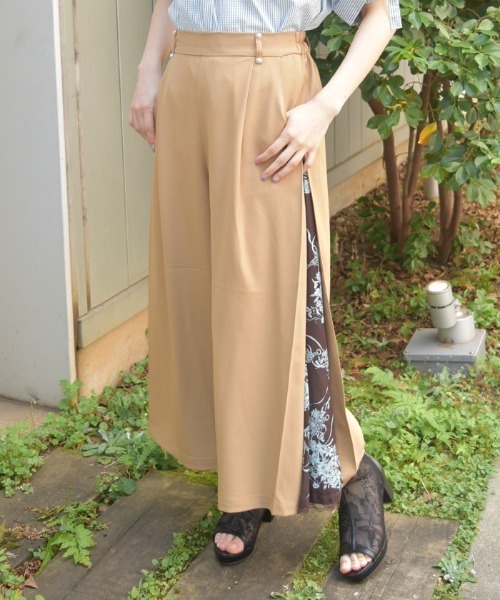 フランス　アンティーク　ワイドパンツ ICHI Antiquites (イチアンティークス) Antiquites noir リネン