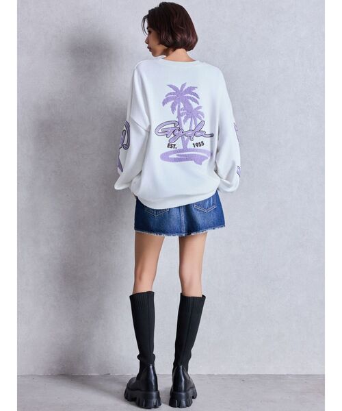 トレーナー スウェット palm tree Gydies Lovingサガラスウェットトップス レディース palm tree Gydies Lovingサガラスウェットトップス[品番