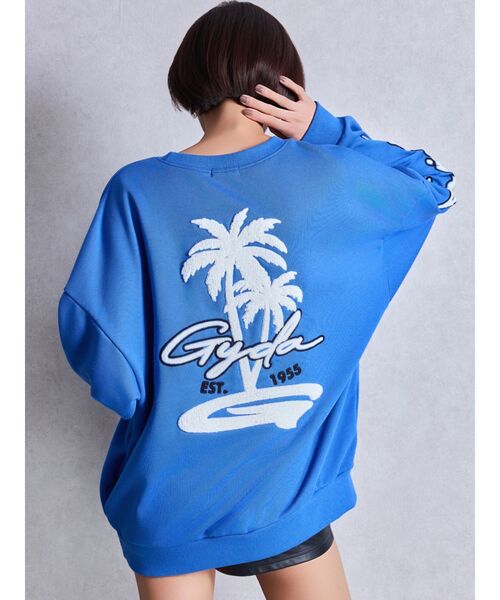 トレーナー スウェット palm tree Gydies Lovingサガラスウェットトップス レディース palm tree Gydies Lovingサガラスウェットトップス[品番