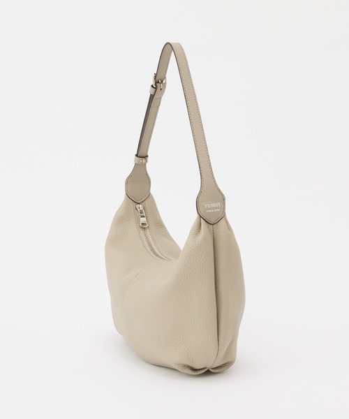 値下げ！美品！ラシット☆レザーベージュショルダーバッグ russet（ラシット） ショルダーバッグ バッグ レザーショルダーバッグ
