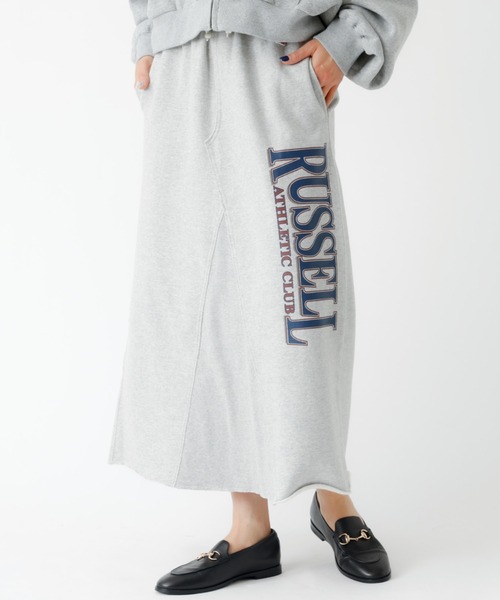 【RUSSELL ATHLETIC/ラッセル アスレチック】Wmns Brushed SK/スウェットロングスカート/スウェット/スカート/ロング丈【WEB限定】