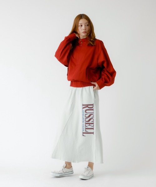 Russell Athletic(ラッセルアスレティック)の「【RUSSELL ATHLETIC/ラッセル アスレチック】Wmns Brushed SK/スウェットロングスカート/スウェット/スカート/ロング丈【WEB限定】(スカート・レディース・アイボリー/グレー・S/M)」の10枚目の写真