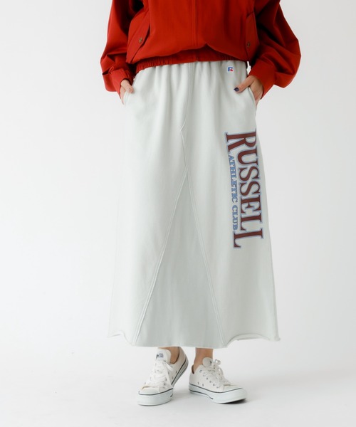 Russell Athletic(ラッセルアスレティック)の「【RUSSELL ATHLETIC/ラッセル アスレチック】Wmns Brushed SK/スウェットロングスカート/スウェット/スカート/ロング丈【WEB限定】(スカート・レディース・アイボリー/グレー・S/M)」の19枚目の写真