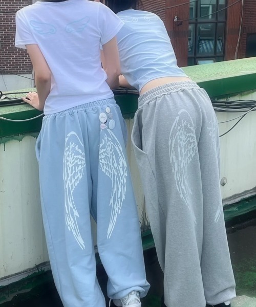 ViViDAY（ビビデー）の「天使の翼　バックプリントスウェットパンツ（スウェットパンツ・レディース・グレー/ブラック・M）」の14枚目の写真