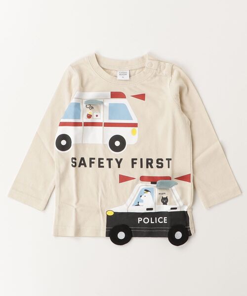 CHEEK ROOM（チークルーム）の「CHEEK ROOM/チークルーム 働く車　ロングＴシャツ（Tシャツ/カットソー・キッズ・アイボリー/イエロー/ラベンダー・80ｃｍ/90cm/100cm/110cm/120cm/130cm）」の5枚目の写真