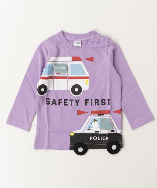 CHEEK ROOM（チークルーム）の「CHEEK ROOM/チークルーム 働く車　ロングＴシャツ（Tシャツ/カットソー・キッズ・アイボリー/イエロー/ラベンダー・80ｃｍ/90cm/100cm/110cm/120cm/130cm）」の9枚目の写真