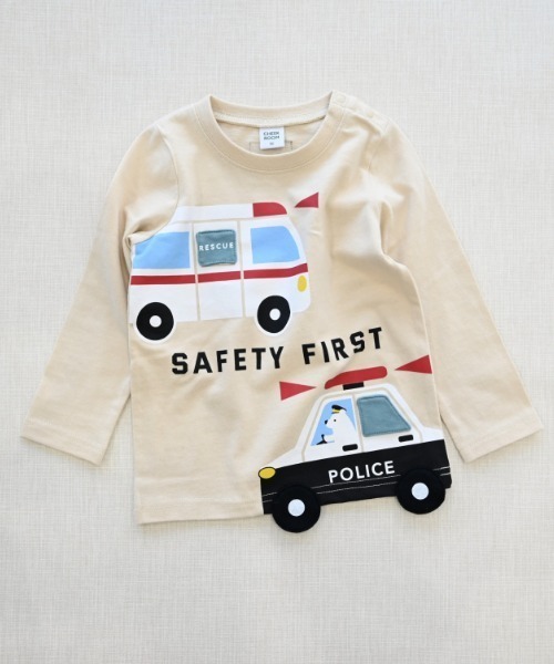 CHEEK ROOM（チークルーム）の「CHEEK ROOM/チークルーム 働く車　ロングＴシャツ（Tシャツ/カットソー・キッズ・アイボリー/イエロー/ラベンダー・80ｃｍ/90cm/100cm/110cm/120cm/130cm）」の6枚目の写真