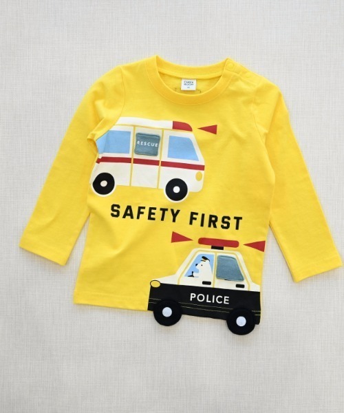 CHEEK ROOM（チークルーム）の「CHEEK ROOM/チークルーム 働く車　ロングＴシャツ（Tシャツ/カットソー・キッズ・アイボリー/イエロー/ラベンダー・80ｃｍ/90cm/100cm/110cm/120cm/130cm）」の7枚目の写真