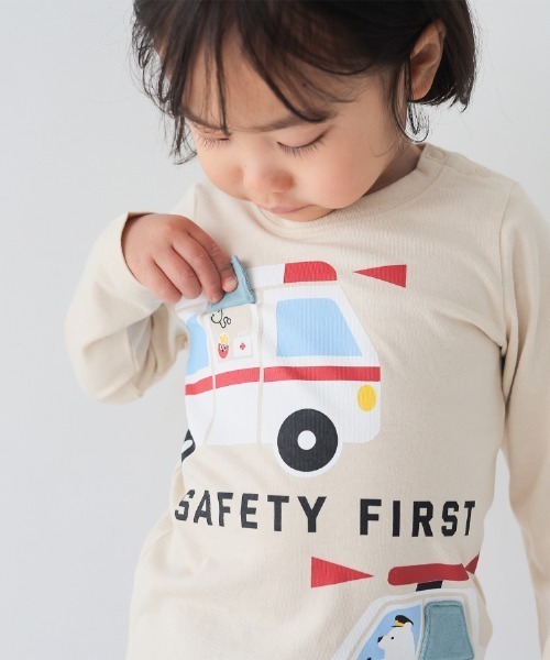 CHEEK ROOM（チークルーム）の「CHEEK ROOM/チークルーム 働く車　ロングＴシャツ（Tシャツ/カットソー・キッズ・アイボリー/イエロー/ラベンダー・80ｃｍ/90cm/100cm/110cm/120cm/130cm）」の14枚目の写真