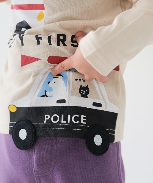 CHEEK ROOM（チークルーム）の「CHEEK ROOM/チークルーム 働く車　ロングＴシャツ（Tシャツ/カットソー・キッズ・アイボリー/イエロー/ラベンダー・80ｃｍ/90cm/100cm/110cm/120cm/130cm）」の15枚目の写真