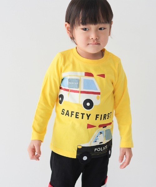 CHEEK ROOM（チークルーム）の「CHEEK ROOM/チークルーム 働く車　ロングＴシャツ（Tシャツ/カットソー・キッズ・アイボリー/イエロー/ラベンダー・80ｃｍ/90cm/100cm/110cm/120cm/130cm）」の16枚目の写真