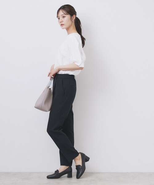 index（インデックス）の「ストレッチテーパードパンツ/セットアップ対応【洗濯機洗い可/イージーアイロン/防シワ】（その他パンツ・レディース・ナチュラル/ブラウン系その他/ブラック/ネイビー系5・34/36/38/40/42）」の15枚目の写真