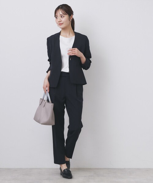 index（インデックス）の「ストレッチテーパードパンツ/セットアップ対応【洗濯機洗い可/イージーアイロン/防シワ】（その他パンツ・レディース・ナチュラル/ブラウン系その他/ブラック/ネイビー系5・34/36/38/40/42）」の13枚目の写真