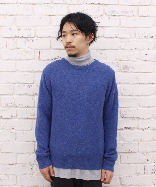 CIAOPANIC（チャオパニック）の「【Ciaopanic】ウォッシャブル天竺編みクルーニット（ニット/セーター・メンズ・マスタード/オレンジ/ネイビー/グレー/ボルドー/グリーン/ダークブルー/ホワイト・MEDIUM/LARGE）」の6枚目の写真