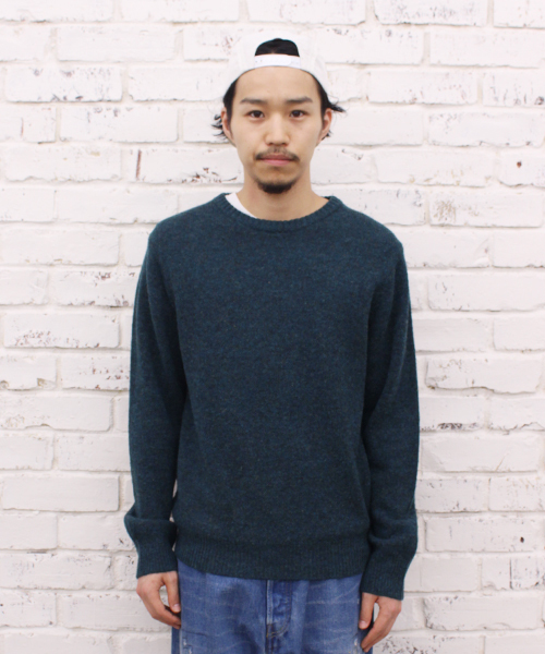 CIAOPANIC（チャオパニック）の「【Ciaopanic】ウォッシャブル天竺編みクルーニット（ニット/セーター・メンズ・マスタード/オレンジ/ネイビー/グレー/ボルドー/グリーン/ダークブルー/ホワイト・MEDIUM/LARGE）」の4枚目の写真