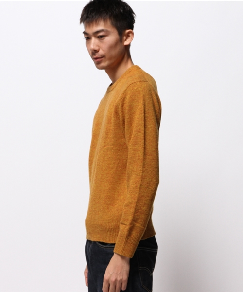 CIAOPANIC（チャオパニック）の「【Ciaopanic】ウォッシャブル天竺編みクルーニット（ニット/セーター・メンズ・マスタード/オレンジ/ネイビー/グレー/ボルドー/グリーン/ダークブルー/ホワイト・MEDIUM/LARGE）」の9枚目の写真