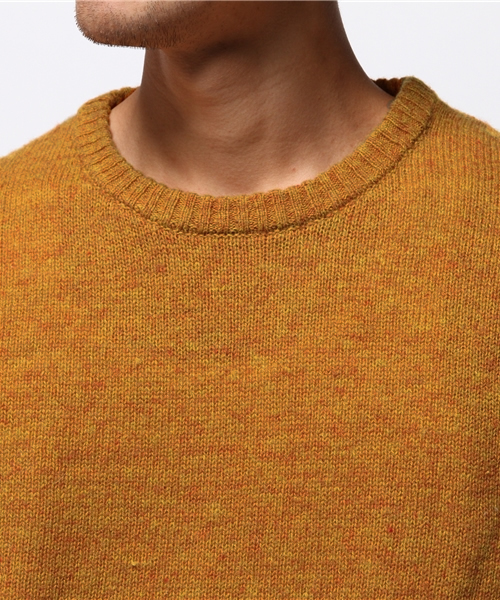CIAOPANIC（チャオパニック）の「【Ciaopanic】ウォッシャブル天竺編みクルーニット（ニット/セーター・メンズ・マスタード/オレンジ/ネイビー/グレー/ボルドー/グリーン/ダークブルー/ホワイト・MEDIUM/LARGE）」の11枚目の写真