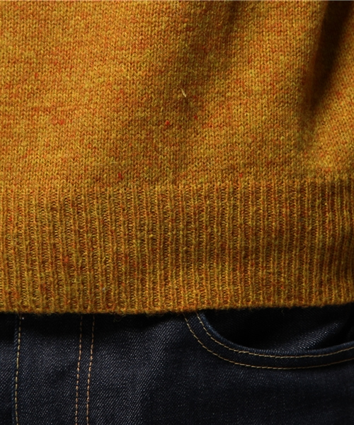 CIAOPANIC（チャオパニック）の「【Ciaopanic】ウォッシャブル天竺編みクルーニット（ニット/セーター・メンズ・マスタード/オレンジ/ネイビー/グレー/ボルドー/グリーン/ダークブルー/ホワイト・MEDIUM/LARGE）」の13枚目の写真