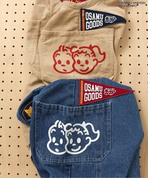OSAMU GOODS(オサムグッズ)の「【OSAMU GOODSコラボ】 サロペット(サロペット/オーバーオール・キッズ・ベージュ/インディゴブルー・90/110/130)」の16枚目の写真