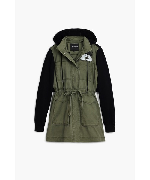 ミッキーマウス異素材ミディパーカージャケット（モッズコート