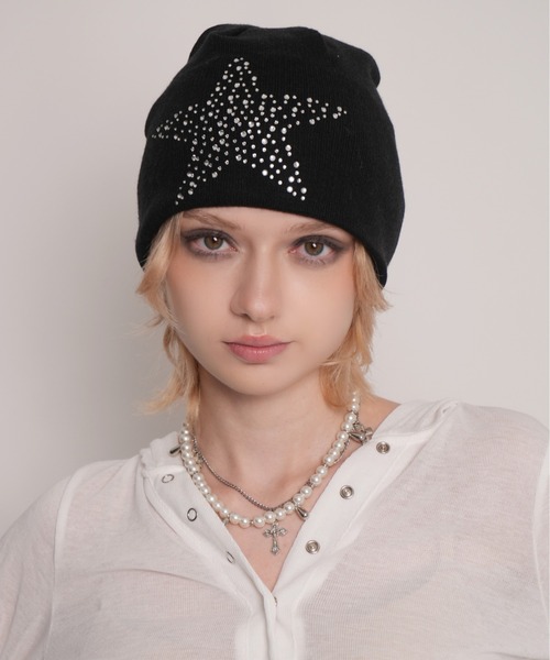 IMARI / イマリ 】 グリッター スター ラインストーン ビーニー