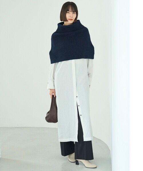 UNFILO（アンフィーロ）の「ポプリン シャツワンピース（シャツワンピース・レディース・ブラック系1/グレー系・MEDIUM/SMALL）」の3枚目の写真