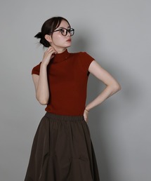 ローラ着用 MSGM 赤白ボーダー タートルネックニット スカート セット ニット/セーター（レッド/赤色系・ボーダー柄）ファッション通販