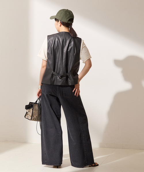 journal standard L'essage(ジャーナルスタンダードレサージュ)の「【金子綾さん着用】シンセティックレザーベスト(ブルゾン・レディース・ブラック・FREE)」の18枚目の写真